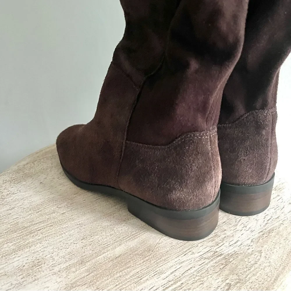 Lucky Brand Calypso Suede Over The Knee Boots in Chocolate Brown NWOB